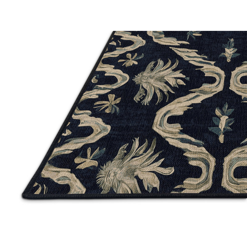 Machine Washable Gray Area Rug, Rectangle 6' x 9'