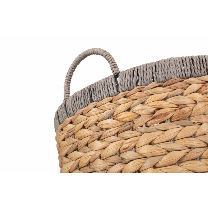 Wicker Round Rope Border Storage Basket, 40cm H x 40cm W x 40cm D