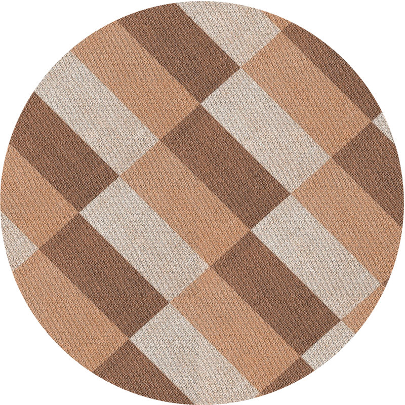 Tapis beige / brun à motif géométrique Antrez, Rond 6 pi