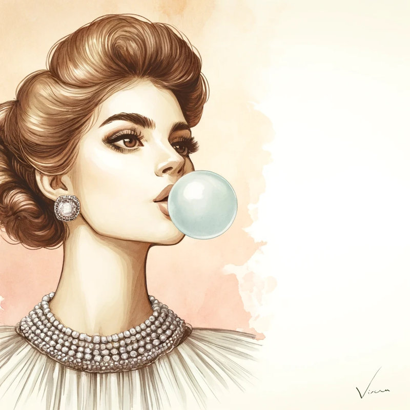 Art sur toile Elegant Bubblegum, H 12 po x l 12 po x P 1 po