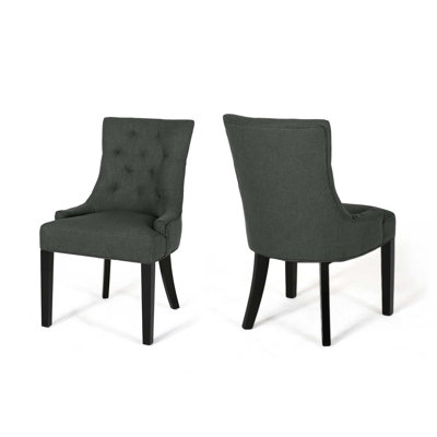 CHENEY DINING CHAIR - KD MP2 (Set Of 2), Contemporary Design With Tufted Backrest And Tapered Legs For Modern Comfort
