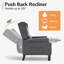 Fauteuil inclinable avec accoudoirs avec poches latérales, pieds en bois et lin-2012659774