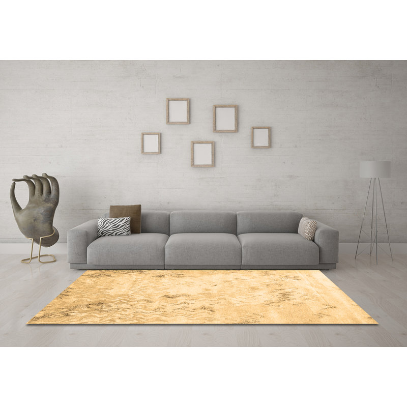 Leemichael Washable Abstract Indoor Rug, Square 4'