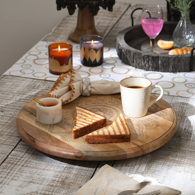 World Menagerie Mango Wood Lazy Susan
