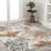 Jasire Modern Botanical Flower Orange/Blue/Cream Rug