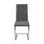 Table de salle à manger moderne de luxe à finition noire avec table extensible 5 pièces et 4 chaises d'appoint avec revêtement en similicuir gris et base en chrome-133450387