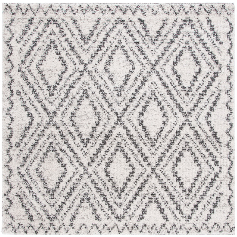 Tapis ivoire / noir Hasiel, Carré 6 pi 7 po
