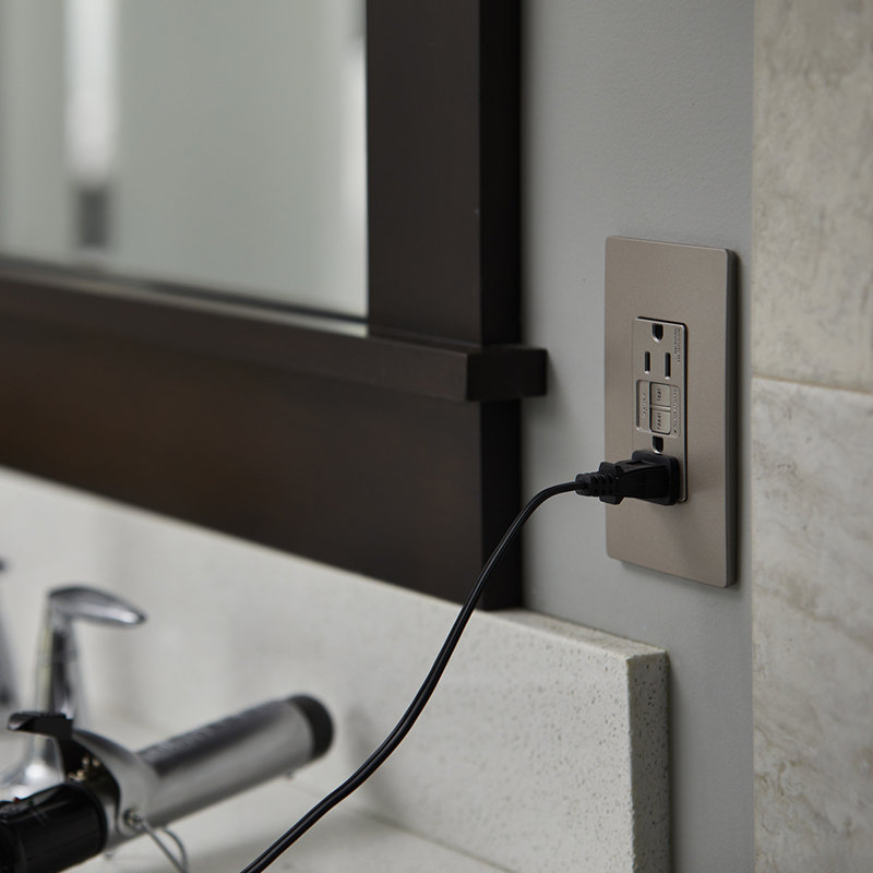Plaque murale carrée en plastique cappuccino Legrand adorne, Polished Nickel