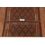 Tapis kilim rouge / vert réversible en laine 7 x 10