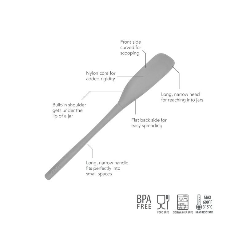 Tovolo Flex-Core Jar Scraper All Silicone Oyster Gray