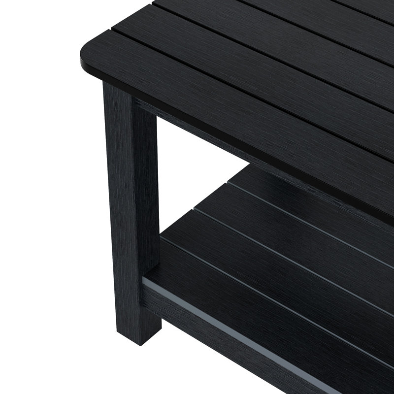 Arrlo Outdoor All-Weather Poly Side Table, Black