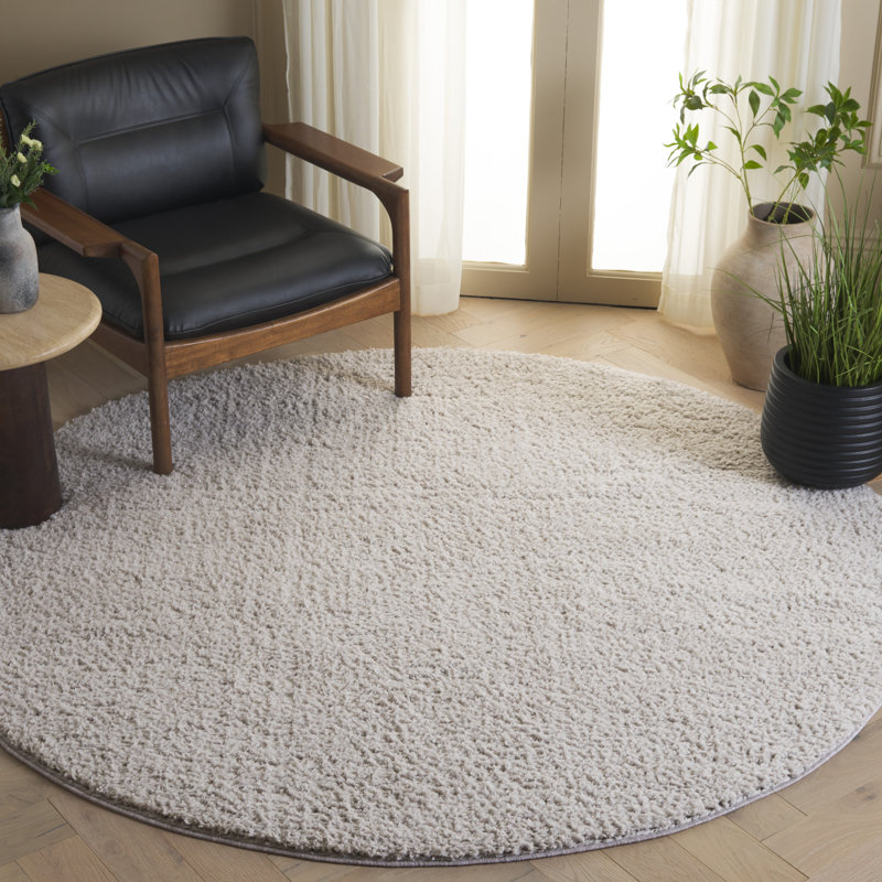 Tapis de couleur unie Marva Performance, Rond 6 pi 7 po