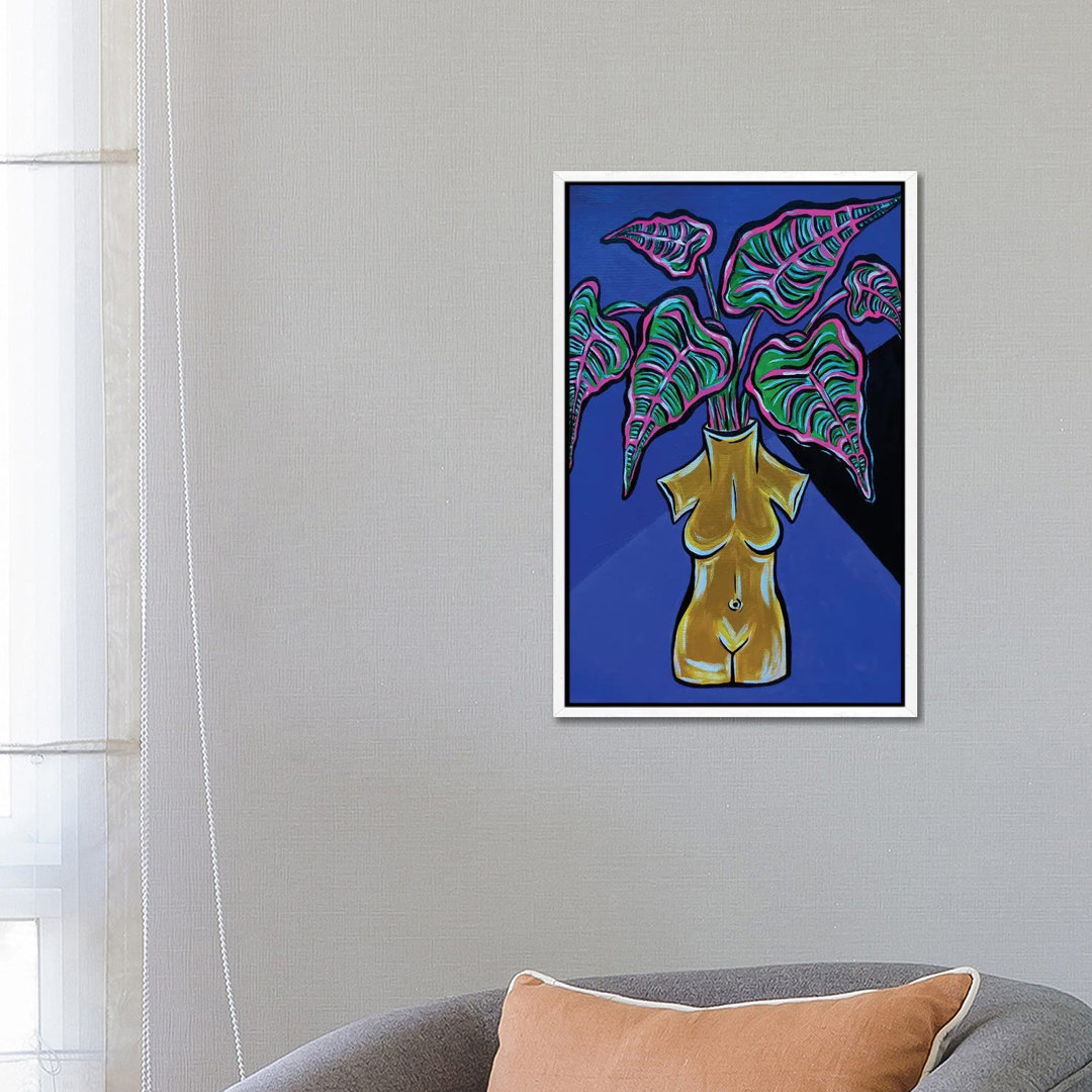 Body Vase Mustard von Nicoleta Paints - Galerie-verpackte Leinwand Giclée auf Leinwand