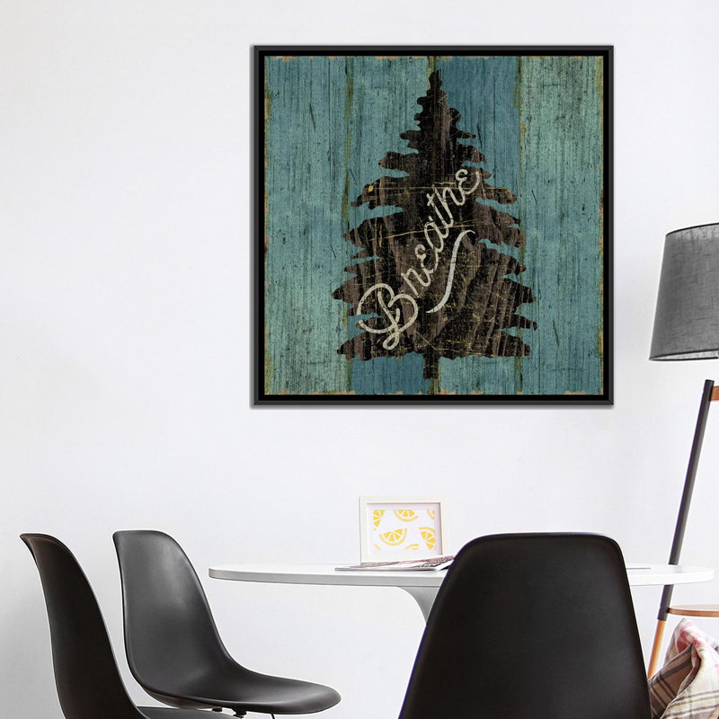 Reproduction d’art sur toile tendue, "lake", H 37 po x l 37 po x P 1,5 po, Toile avec cadre noir, Pas de tapis