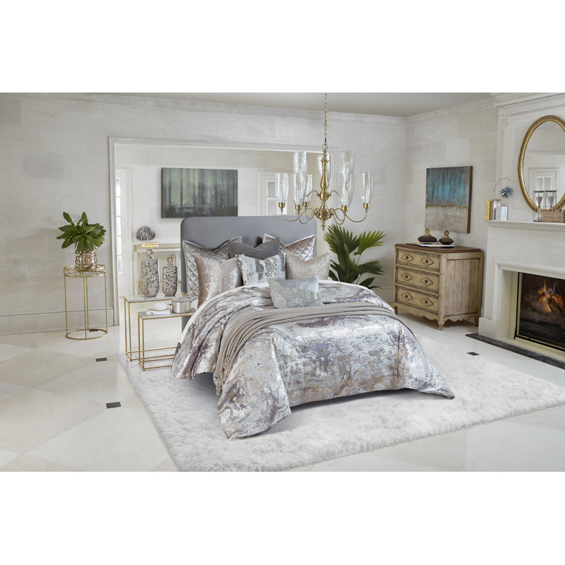 Ensemble de housse de couette en velours , Housse de couette pour grand lit et 2 taies décor