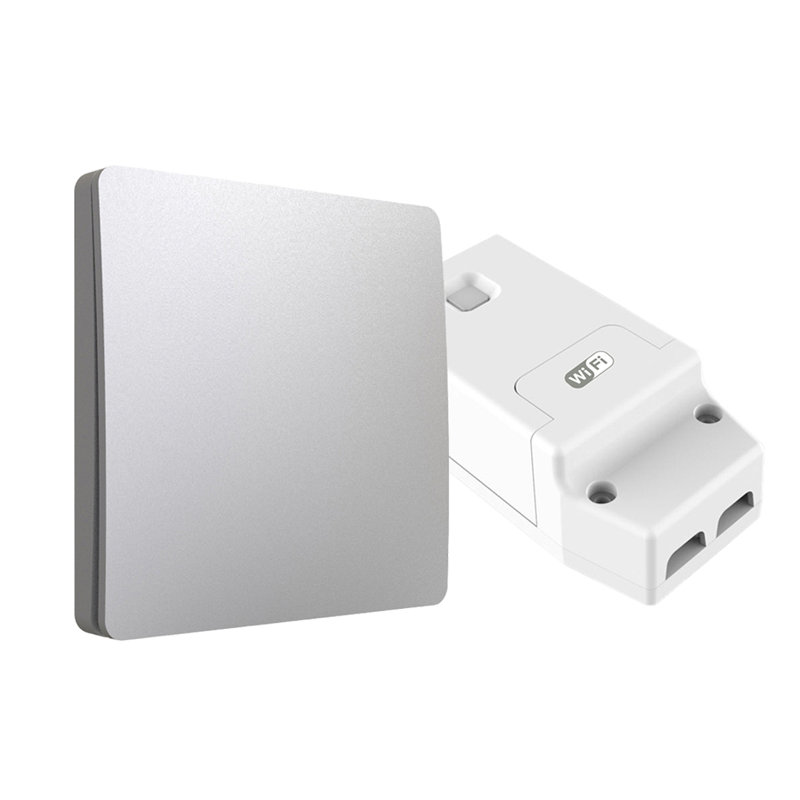 Ener-J 1 Gang Wireless Kinetic Switch with  100W RF and WiFi Dimmable Receiver Silver