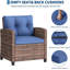 Ensemble de meubles de patio 3 pièces, chaises en rotin PE, table en verre, ensemble en osier pour balcon sur jardin, brun bleu-1814541807-1814541801