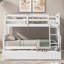 Lit simple superposé au dessus d'un lit double avec échelle, lit gigogne simple, barrière de sécurité-33649090