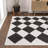 Utgard Classic Geometric Diamond Pattern White/Charcoal Rug-1309139853