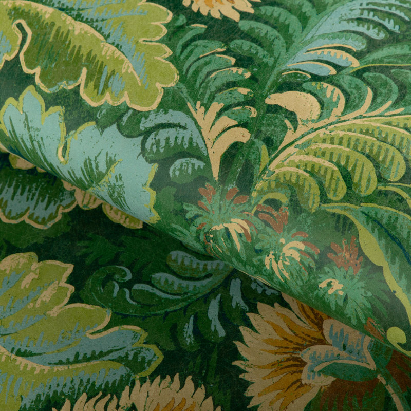 Barwick Floral Paper Wallpaper Roll, Cypress