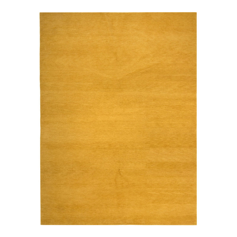 Solid Tibetan Wool Rug, Yellow, Rectangle 6' x 9'
