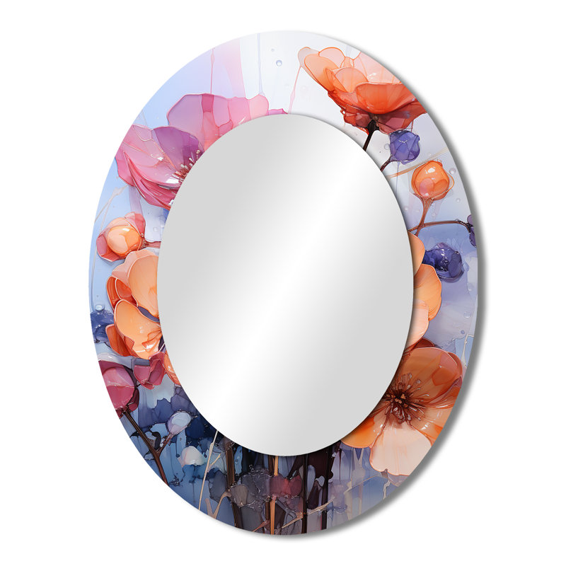 Laxman - Miroir floral en métal, 43 po x 33 po