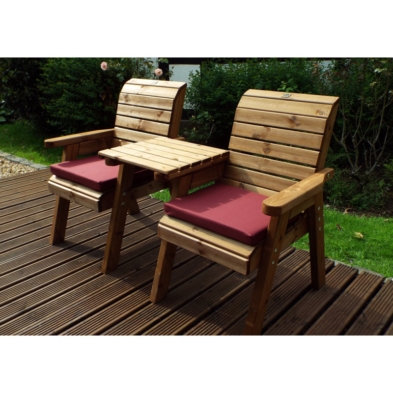 Darchelle Aluminium Bench, Burgundy