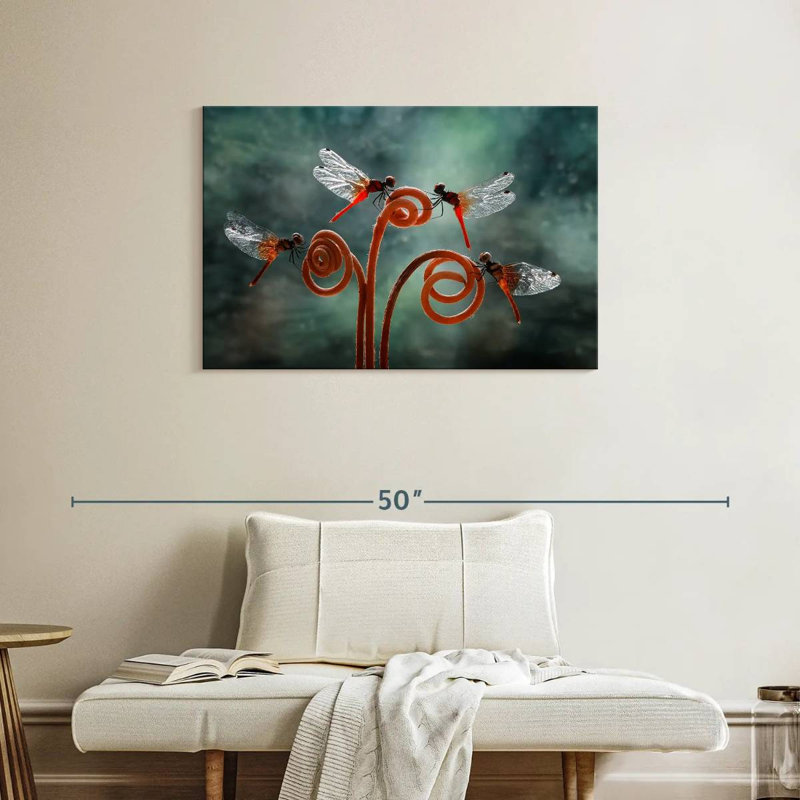 Brampt Perching Dragonflies, 24" H x 36" W