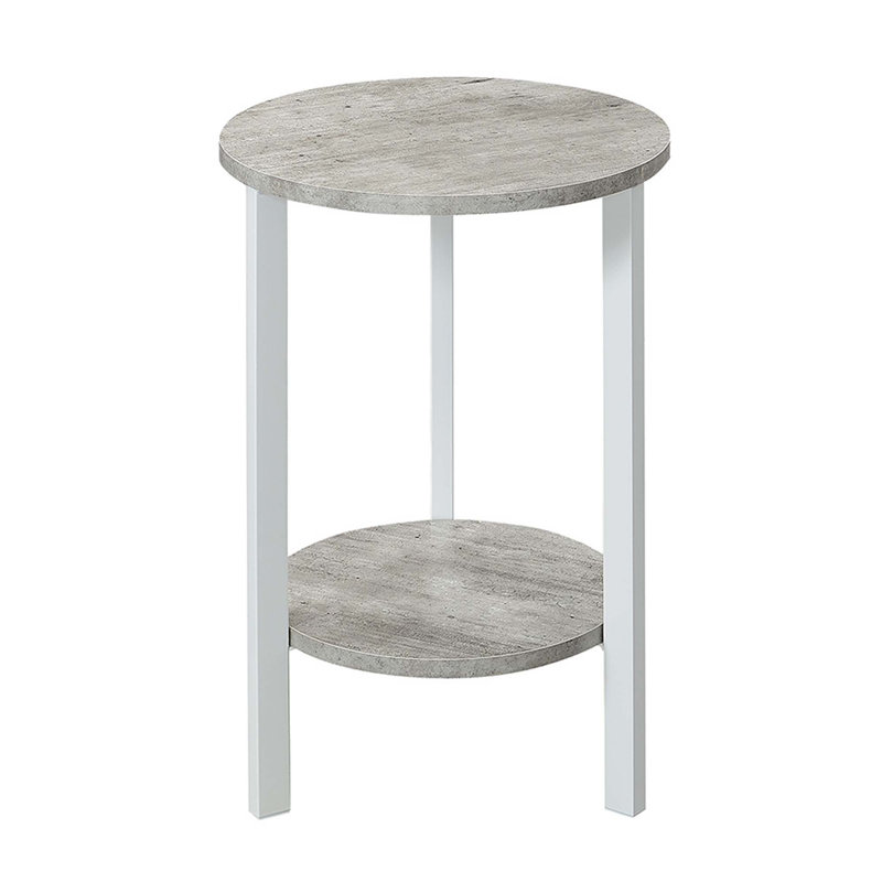 Support à plantes rond Migues, H 23,75 po x L 15 po x l 15 po, Faux bouleau / blanc
