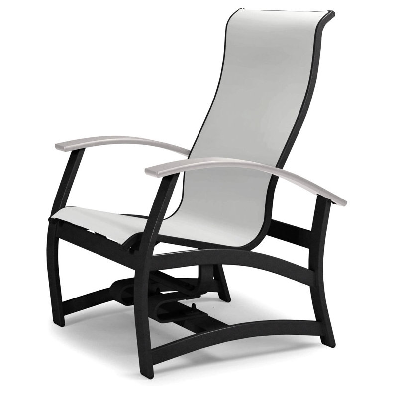 Chaise de patio Askar, Blanc P50, Noir texturé, Blanc 6D Sunbrella®