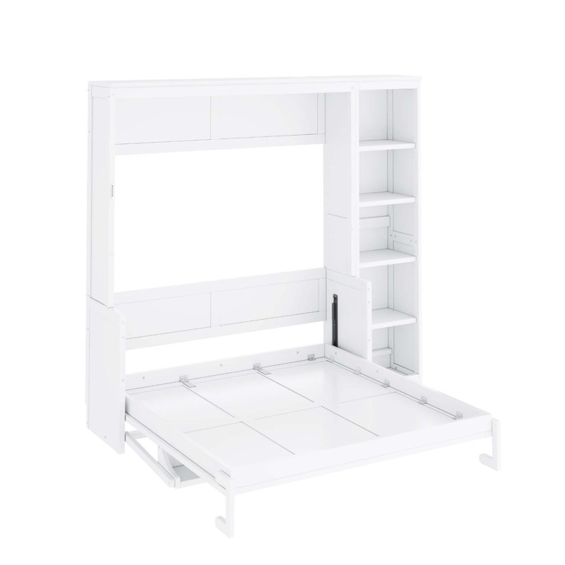 Lit escamotable double avec bureau et bibliothèque