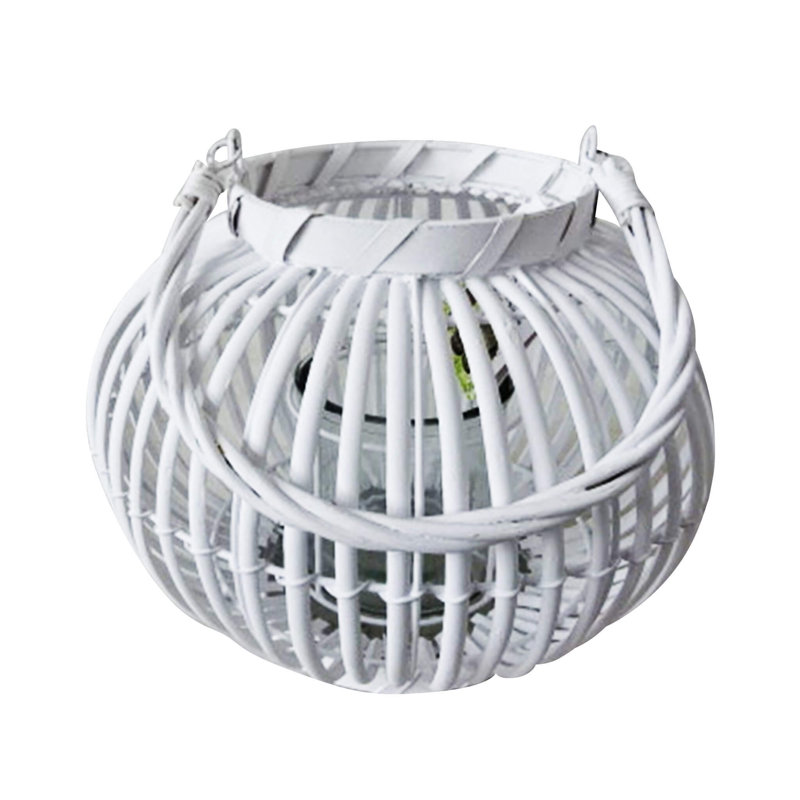 Glass Tabletop Lantern, White
