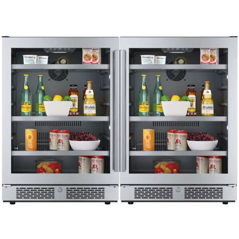 Avallon Dual Zone 47.625'' Freestanding 15 Bottle Wine & Beverage Refrigerator with French Doors