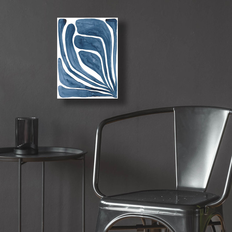 «Blue Stylized Leaf I» par Regina Moore, H 16 po x l 12 po x P 0,13 po