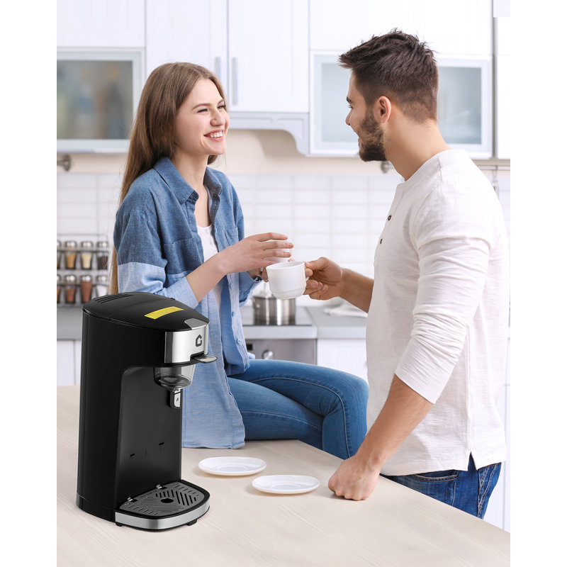 Cafetière à portion unique - Machine électrique compacte de 1300 W pour boissons de style espresso, utilisation facile, utilisation domestique, prise 120 V US (noir)