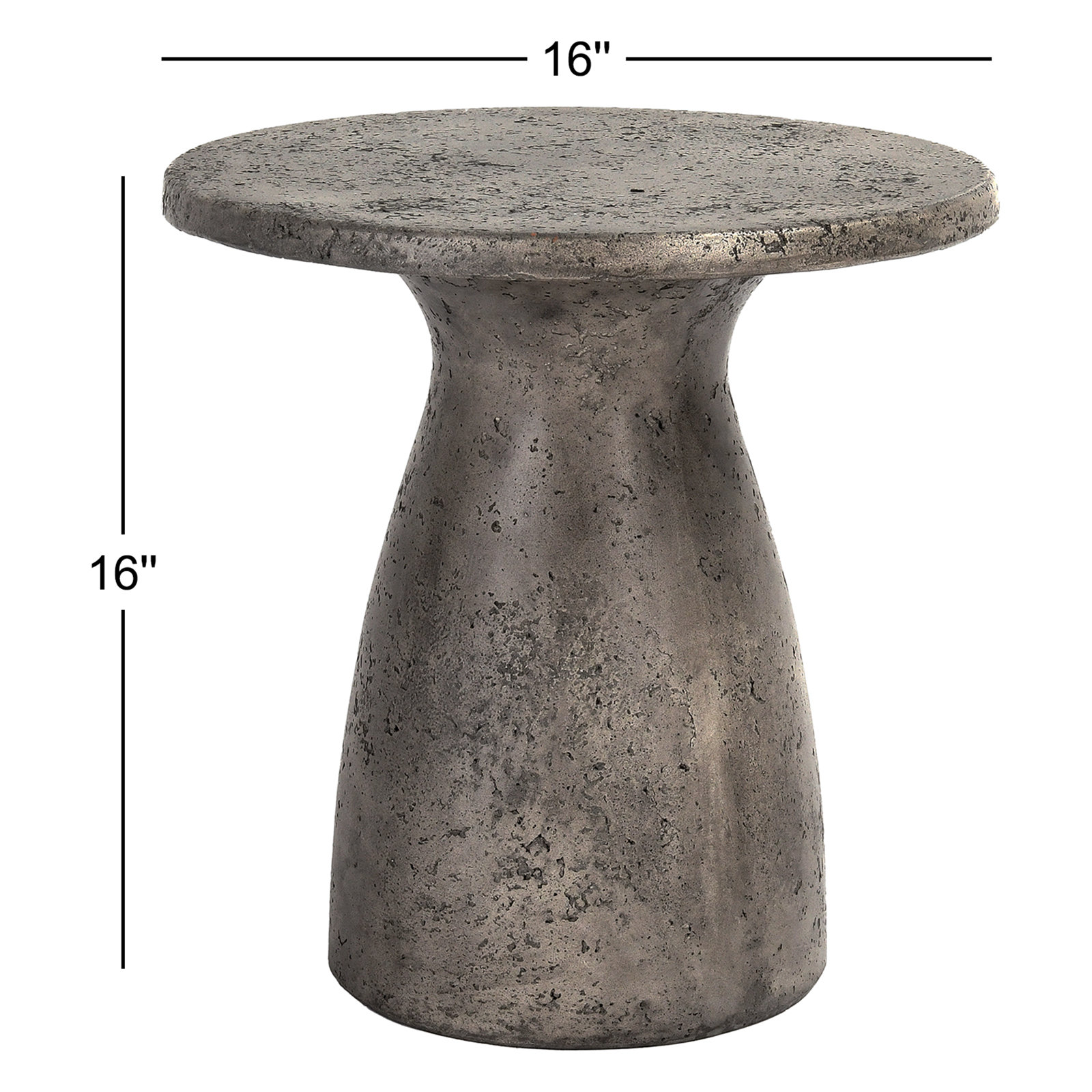 Adainville 16'' Stone Outdoor Table, Dark Gray
