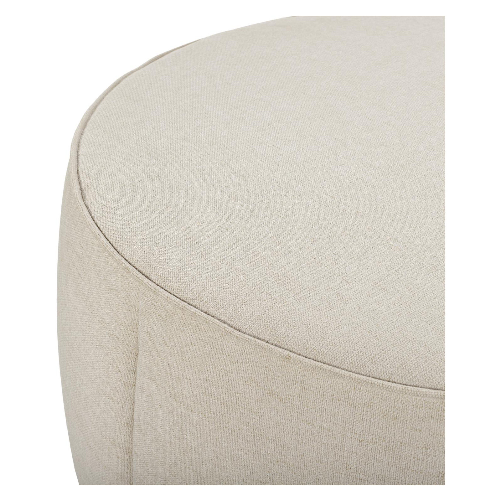 Alexandria 36" Round Ottoman, White Polyurethane/Polyester