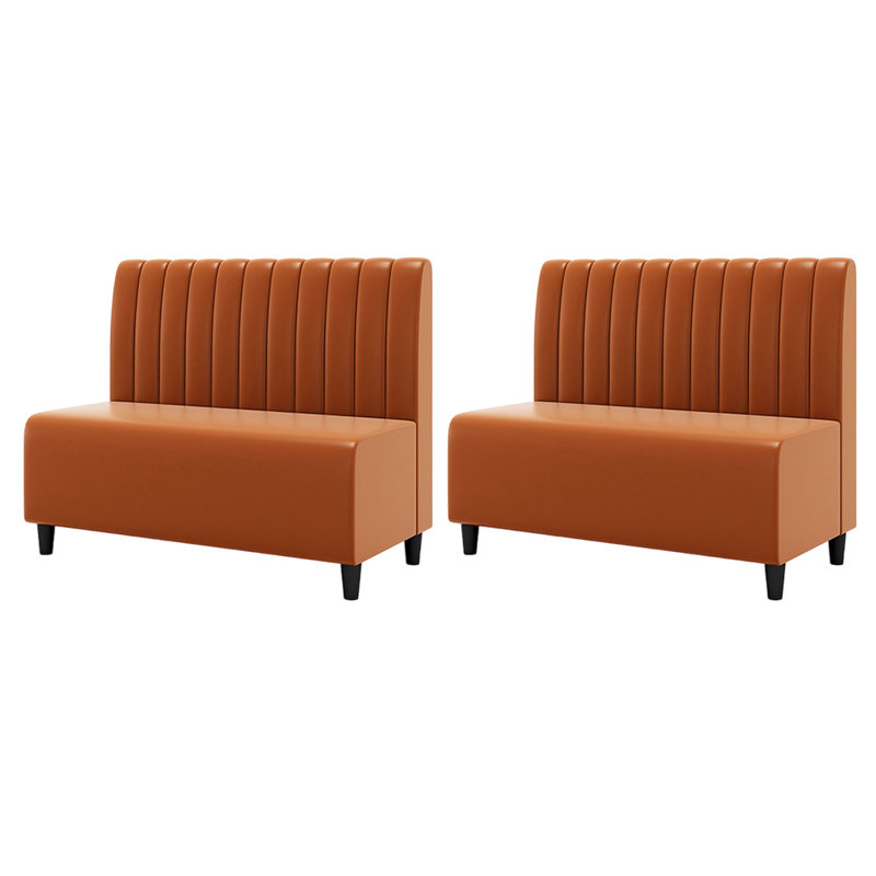 Banc rembourré en similicuir Nordic Modern, Orange