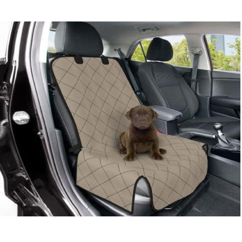 Heavy Duty Dog Car Front Seat Cover, Universal Fit Waterproof Seat Protector for SUV Sedan Van Truck, Beige
