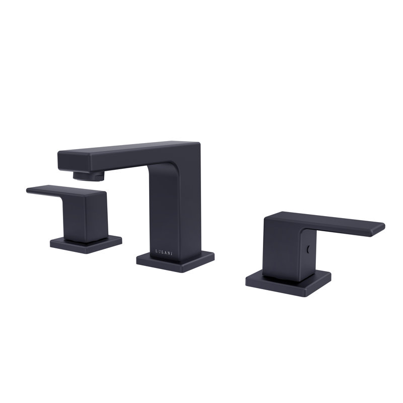 Lulani Widespread Bathroom Faucet with Drain Assembly, Matte Black