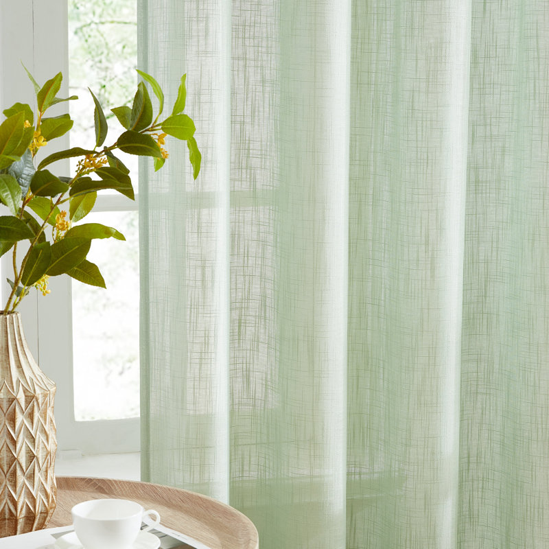 Semi Sheer Curtain Pair, 54" W x 84" L, Seafoam Green