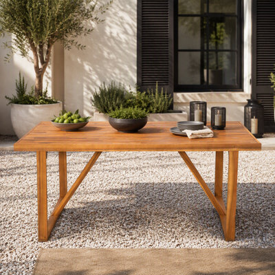 67" Acacia Wood Outdoor Dining Table