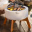 Table de foyer d'extérieur au feu de bois en oxyde de magnésium 25,59 po avec couvercle