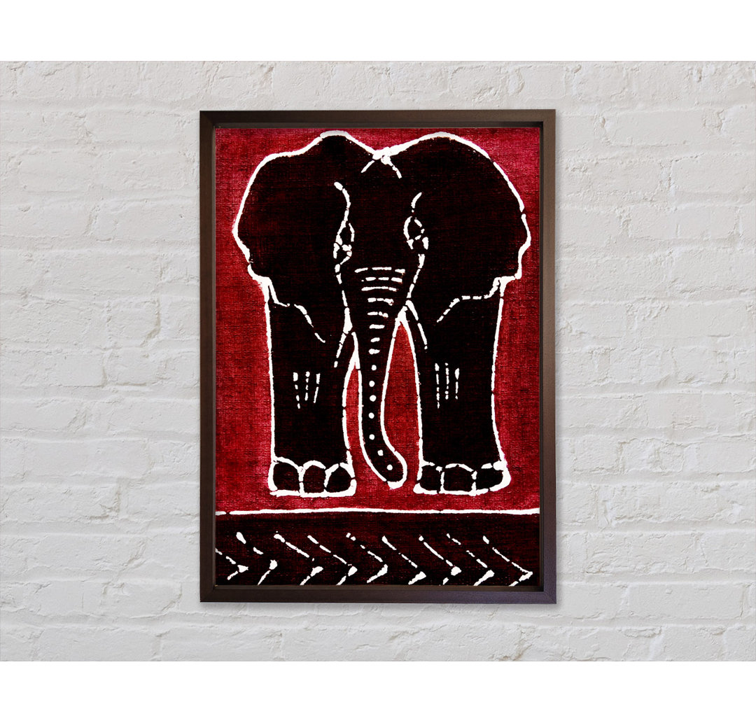 Aborigine Elefant - Einzelner Bilderrahmen Kunstdrucke auf Leinwand