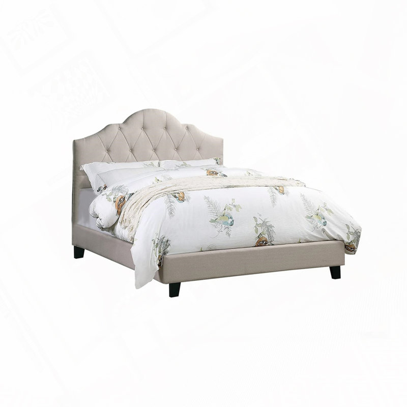 Angeleigh Upholstered Platform Bed, Light Brown, Full