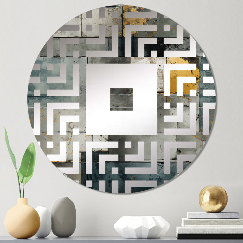 Miroir mural industriel en béton industriel, 31,4 po x 31,4 po