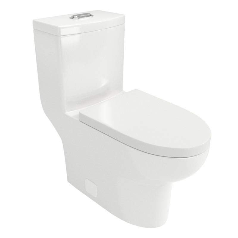 Ceramic One Piece Toilet - Skirted Bowl, Adds Aesthetic Appeal To Bathroom Modern Includes All Necessary Accessories For Installation