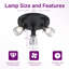 Luminaire sur rail 3 lumières Flsnt, projecteur directionnel rond noir mat, pour salon, cuisine, têtes rotatives, 24 W, 3 000 K, 1 350 lm