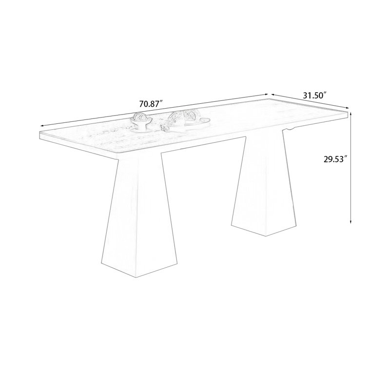Black Rectangle Solid Wood Dining Tables, 29.53"H x 70.87"L x 31.5"W