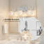 Éclairage pour meuble-lavabo en métal et chrome 3 lumières 18 po avec abat-jour en verre transparent pour salle de bain (ampoules non incluses)-118588136-109616271